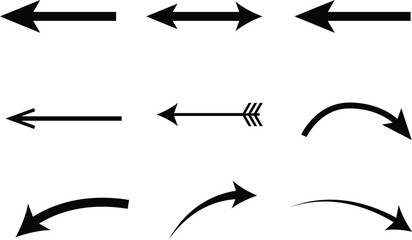 Arrow set black vector illustration