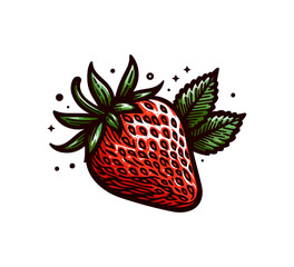 Strawberry hand drawn vector graphic asset