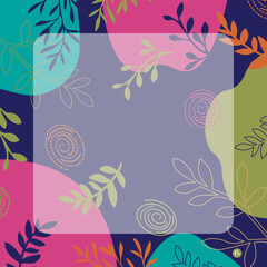 square card pattern with flowers