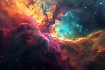 Fototapeta premium Colorful space galaxy background