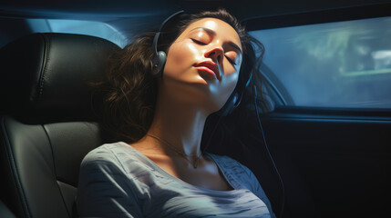 Driver fatigue detection technology captured in a serene interior scene, emphasizing alertness and safety