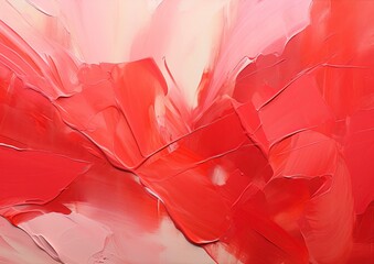Red oil painting with broad strokes