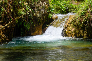 Beautiful waterfall with very beautiful scenery and shady trees