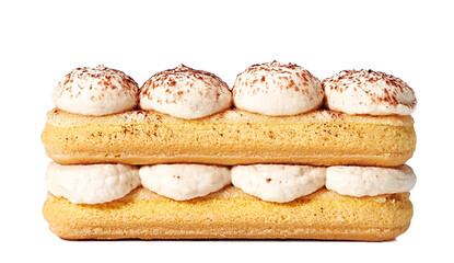 Tiramisu isolated on white background