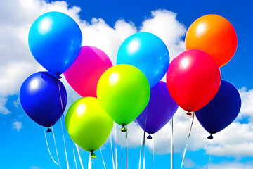 balloons of various colors. Generative AI