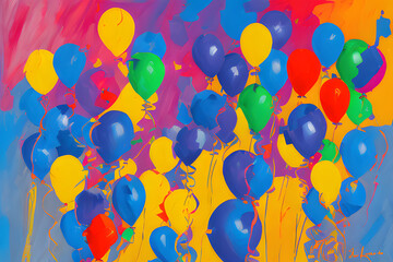 balloons of various colors. Generative AI