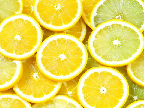 Background of fresh and juicy tangerine slices or mandarin fruit ai image 