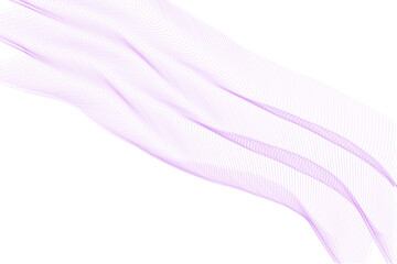Illustration abstract purple light wave in white background, purple dynamic wave lines