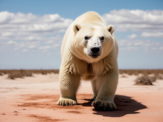 Fototapeta premium Photorealistic view of wild bear in its natural environment, Polar bear
