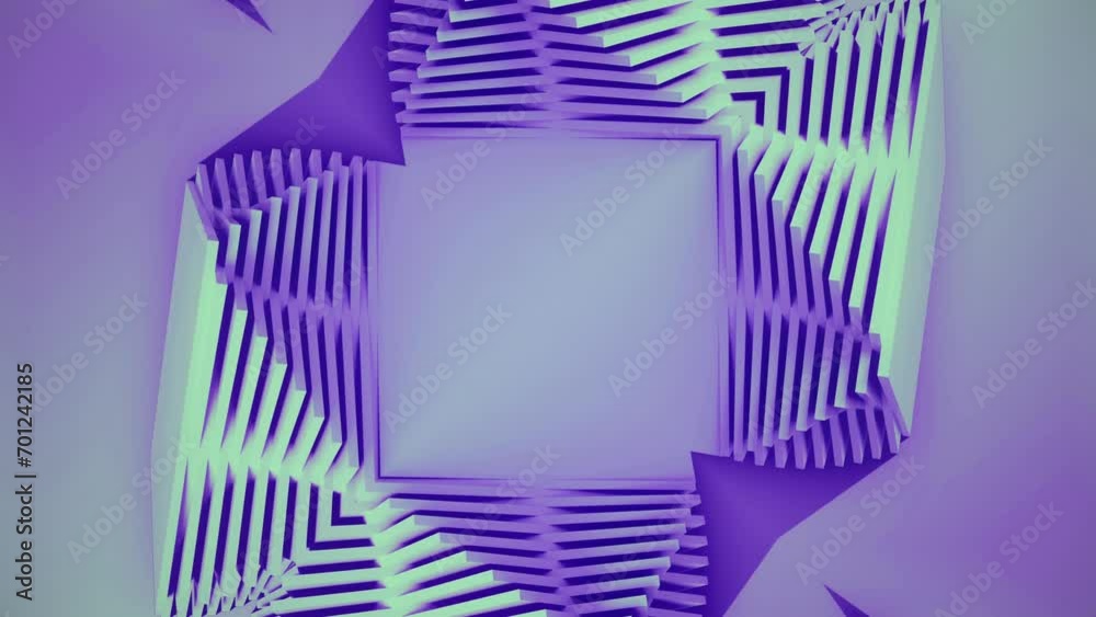 Poster Background of a series of interlocking shapes. 3d rendering loop animation 4K