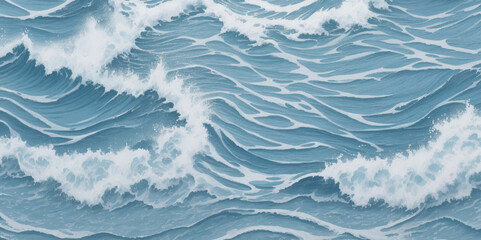 Obraz premium Abstract vector ocean wave soft blue and white background. Seamless pattern with blue waves.