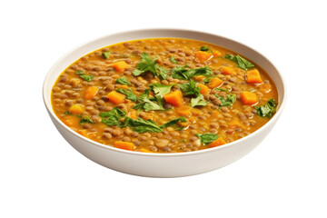 Homemade Lentil Soup Isolated On Transparent Background