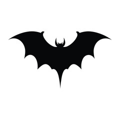 Bat silhouette. Printable template. Bat icon isolated on white. Vector.