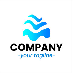 Sea waves logo set tidal waves ocean storm wavy river vector image company logo symbolizing water waves