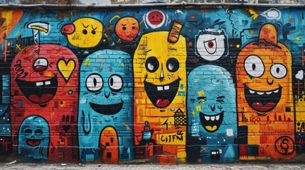 Bold graffiti art: Joyful figures