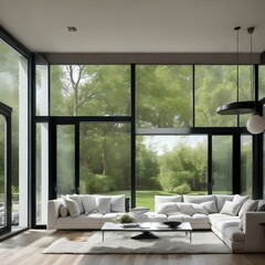 Fototapeta premium modern living room with window