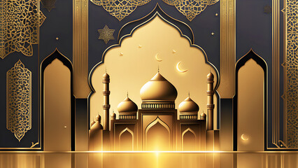 beautiful islamic background with masjid