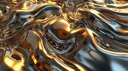 3d rendered image of molten metal pattern.