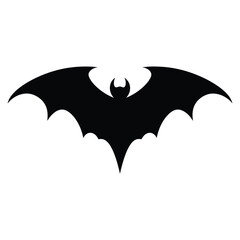 Fototapeta premium Bat silhouette. Printable template. Bat icon isolated on white. Vector.