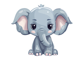 Fototapeta premium Сhildish pattern with little elephant for nursery decorations, birthday invitations, poster, greeting card, t-shirt print, kids wear fashion design, baby shower invitation card