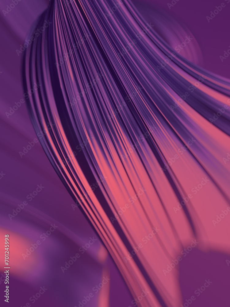Poster Elegant and exquisite mesmerizing pattern in pink and purple color scheme. 3d rendering digital illustration