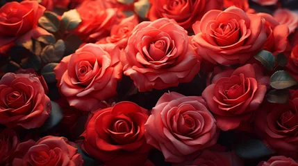 Poster red rose garden and pink, Valentine's Day © ศรันญ่า ตะลาโส