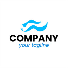 Sea waves logo set tidal waves ocean storm wavy river vector image company logo symbolizing water waves