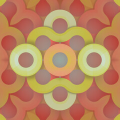 Design of a series of circles and ovals arranged in a visually appealing pattern. 3d rendering digital illustration