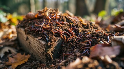 Compost Heap with Earthworm Activity