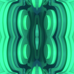 Green and blue abstract digital illustration with a pattern of green and blue shapes. 3d rendering