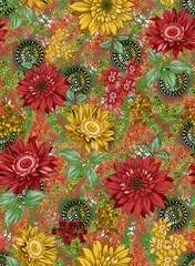 Fotobehang Floral Seamless Pattern Design And Backgrounds  © Krunal