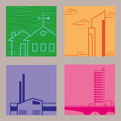 Obraz premium building icons set