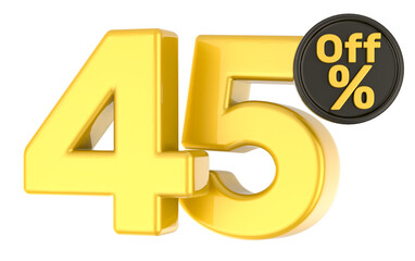 3d render 45 Off percent Gold