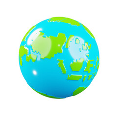 earth globe illustration 3d icon