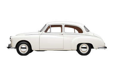 Timeless Pearl White Car isolated on transparent background