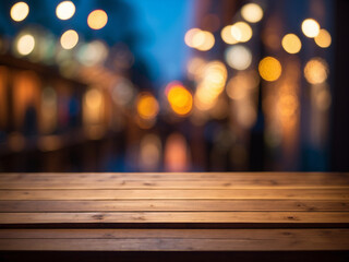 Christmas lights on the wooden background