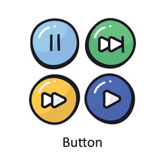 Button vector Filled outline doodle Design illustration. Symbol on White background EPS 10 File 