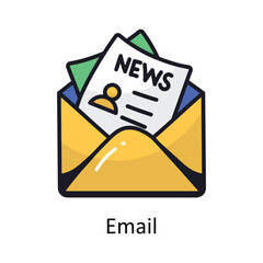 Email vector Filled outline doodle Design illustration. Symbol on White background EPS 10 File 