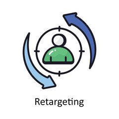 Retargeting vector Filled outline doodle Design illustration. Symbol on White background EPS 10 File 