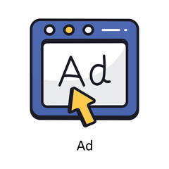 Ad vector Filled outline doodle Design illustration. Symbol on White background EPS 10 File 