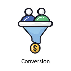Conversion vector Filled outline doodle Design illustration. Symbol on White background EPS 10 File 