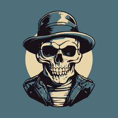 Skull t-shirt design, vintage, retro style, symbol, ready to print. vector illustration
