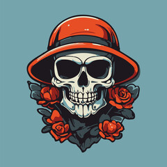 Skull t-shirt design, vintage, retro style, symbol, ready to print. vector illustration