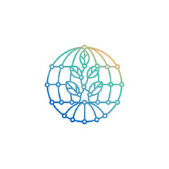 Green Environment Global Network Logo Design Vector