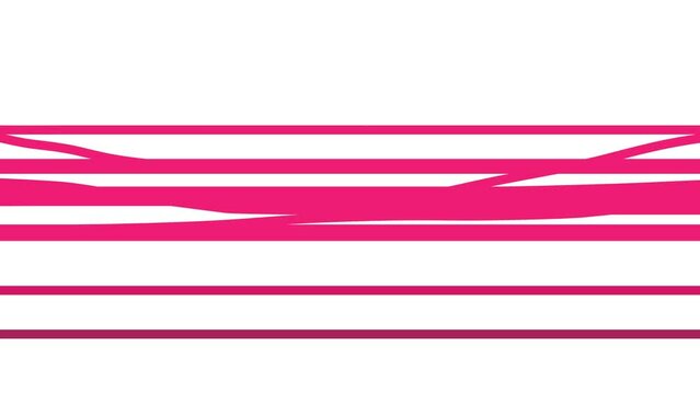 Television interference in the form of horizontal scarlet stripes in the middle of a white screen.