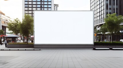 Blank White Billboard Mockup, Empty, Poster, Frame, Board, Sign, Space, Generative Ai
