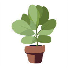 Indoor plant in a pot. decoration for a cozy home. Everyday life. Vector illustration on a blue background.