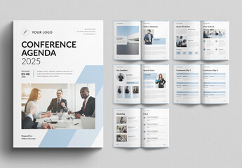 Conference Agenda Template Brochure Layout Design