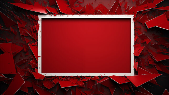 mockup a red frame on background