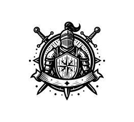  Knight logo hand drawn vector graphic asset